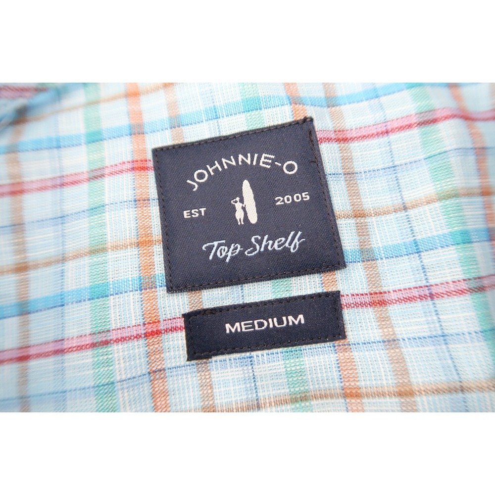 Johnnie-O Rolen Top Shelf Button Front Shirt Baja Blue Size Medium NWT - Picture 5 of 8